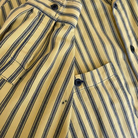 Levis Mens Shirt M Yellow Stripe Cotton Button Up Casual Office Western Rodeo - Picture 4 of 14